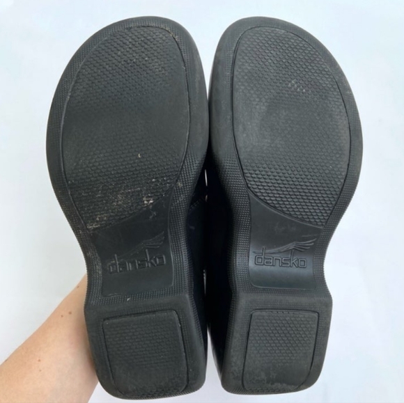 Vintage Dansko y2k 90s clogs shoes 37/6.5/7 black textured mule clog funky boho - Picture 5 of 12